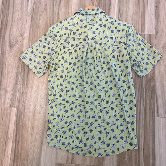 HIHO Shirt Terry Nico Camp Button up Palm Print Green Size Small Travel Resort - Picture 3 of 9